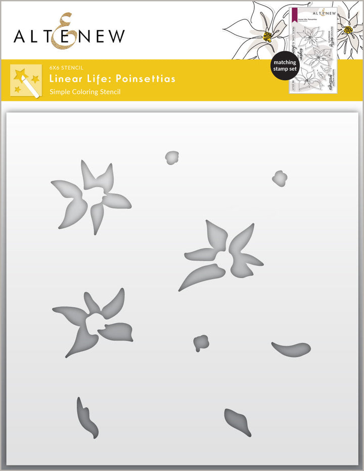 Stamp & Die & Stencil Bundle Linear Life Poinsettias