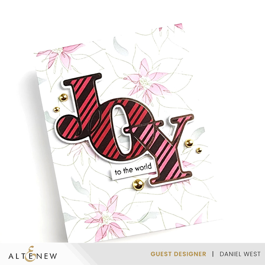 Stamp & Die & Stencil Bundle Linear Life Poinsettias