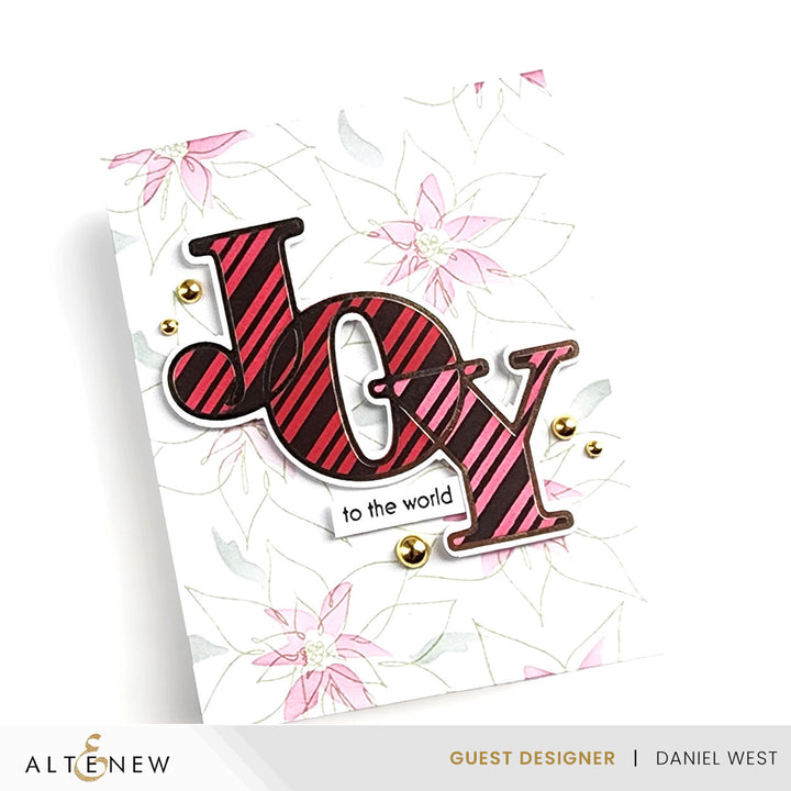 Stamp & Die & Stencil Bundle Linear Life Poinsettias