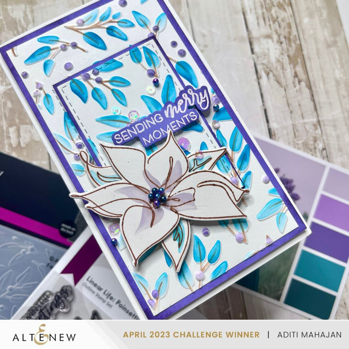 Stamp & Die & Stencil Bundle Linear Life Poinsettias
