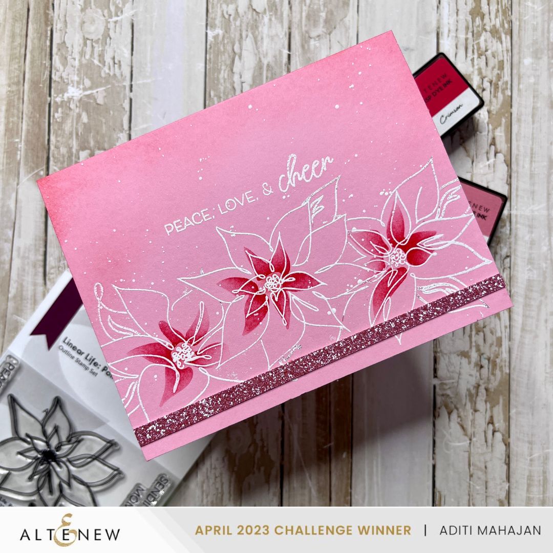 Stamp & Die & Stencil Bundle Linear Life Poinsettias