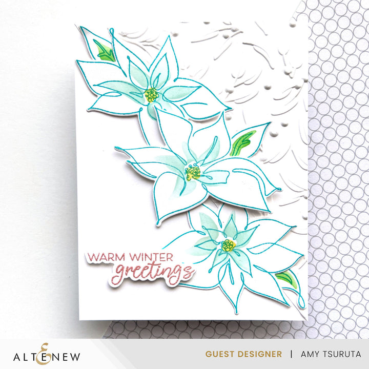 Stamp & Die & Stencil Bundle Linear Life Poinsettias