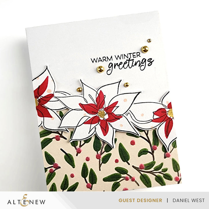 Stamp & Die & Stencil Bundle Linear Life Poinsettias