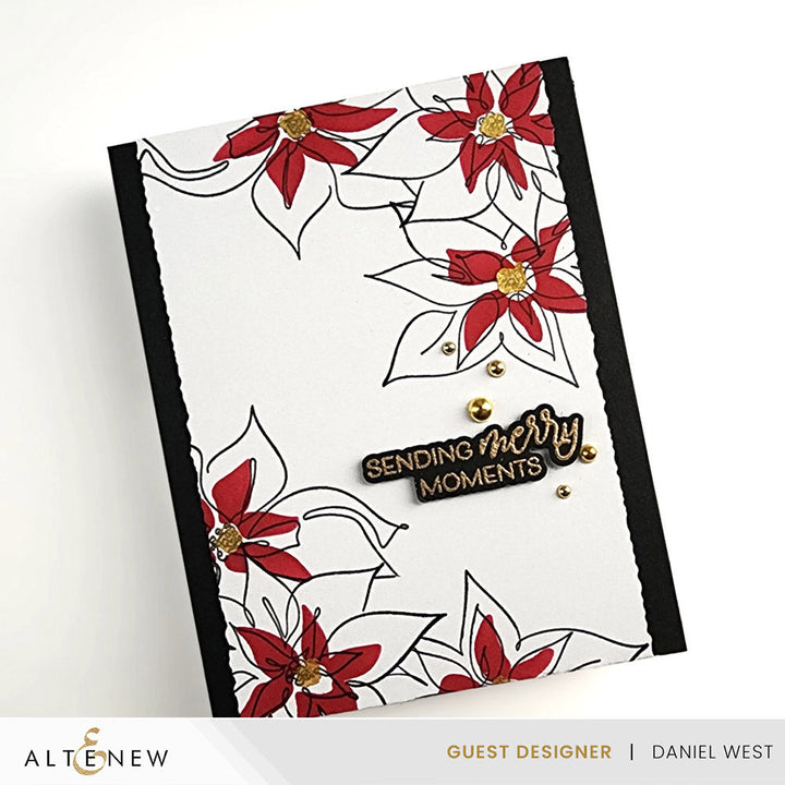 Stamp & Die & Stencil Bundle Linear Life Poinsettias