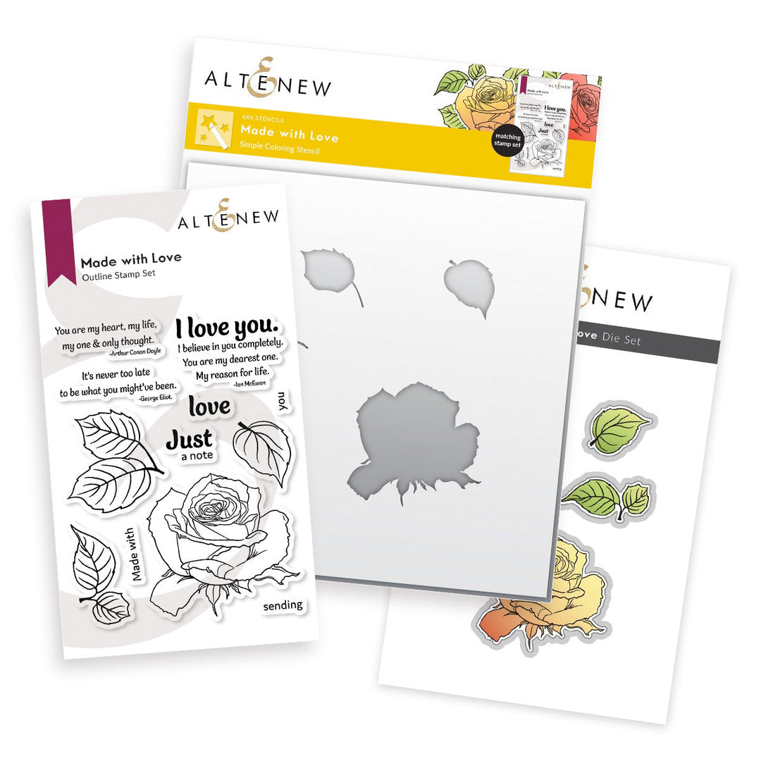 Stamp & Die & Stencil Bundle Made With Love