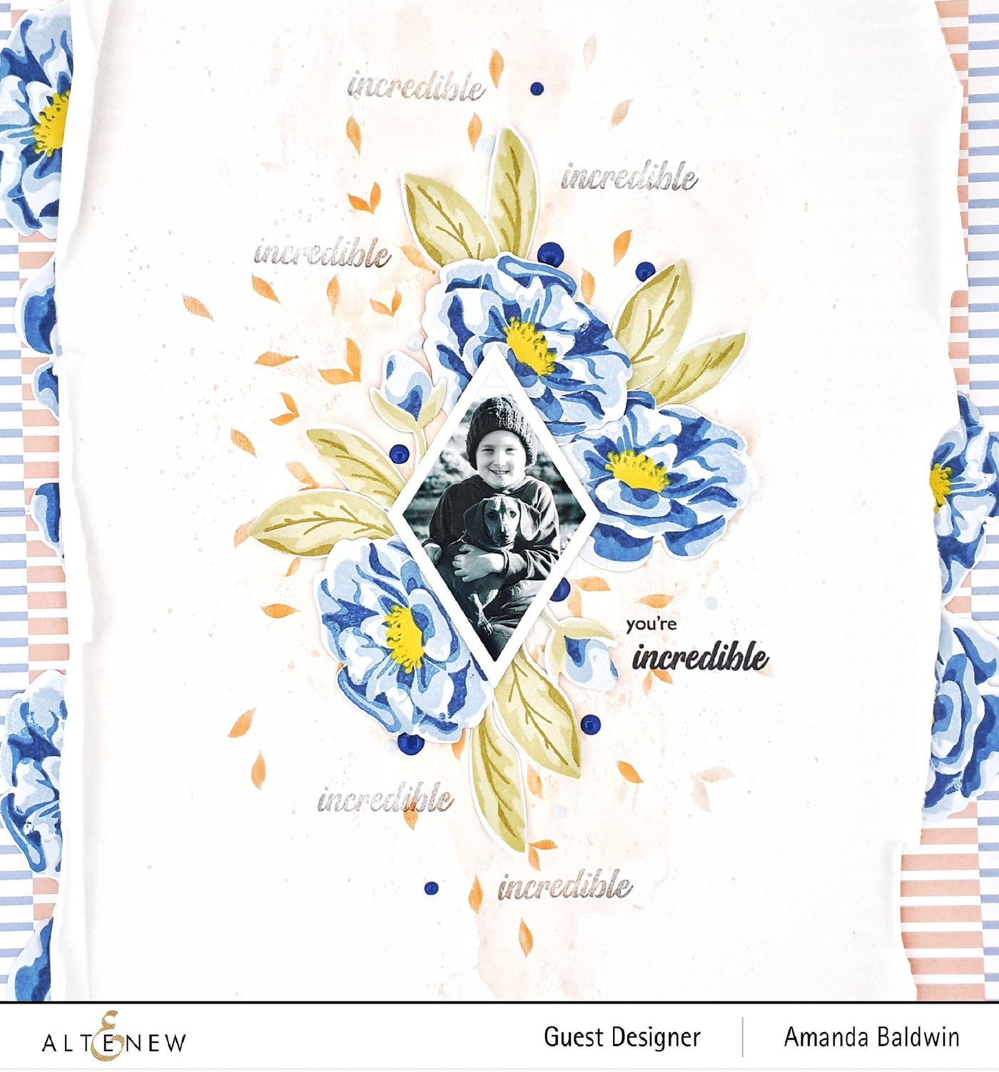Stamp & Die & Stencil Bundle Marbled Bloom
