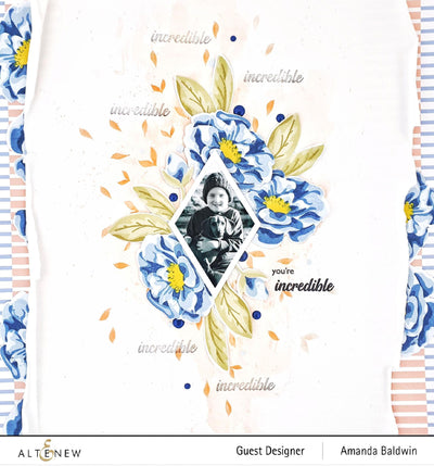 Stamp & Die & Stencil Bundle Marbled Bloom