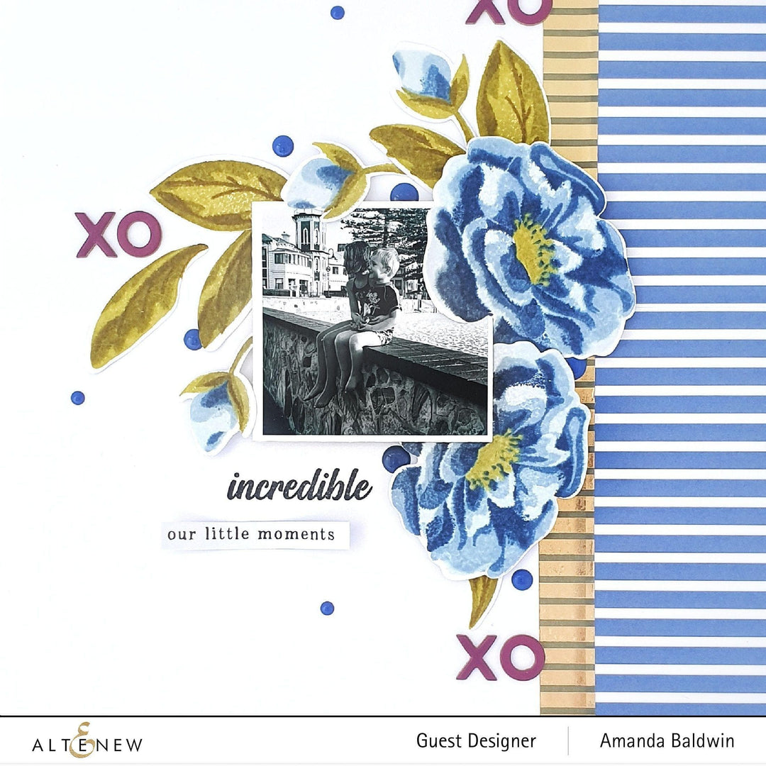 Stamp & Die & Stencil Bundle Marbled Bloom