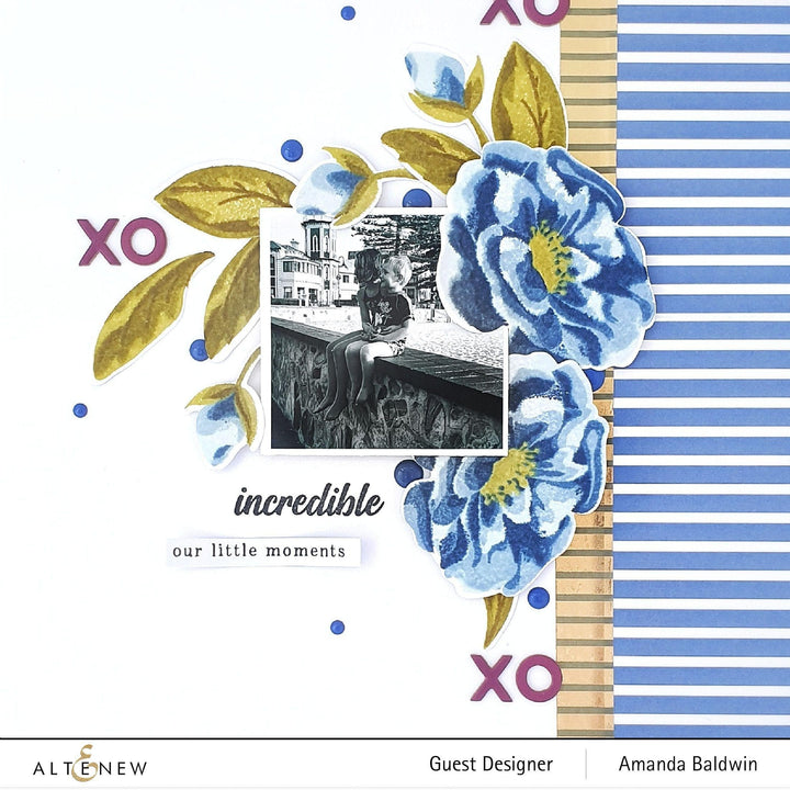 Stamp & Die & Stencil Bundle Marbled Bloom