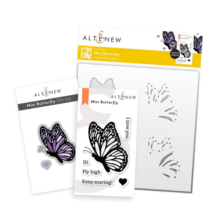 Stamp & Die & Stencil Bundle Mini Butterfly