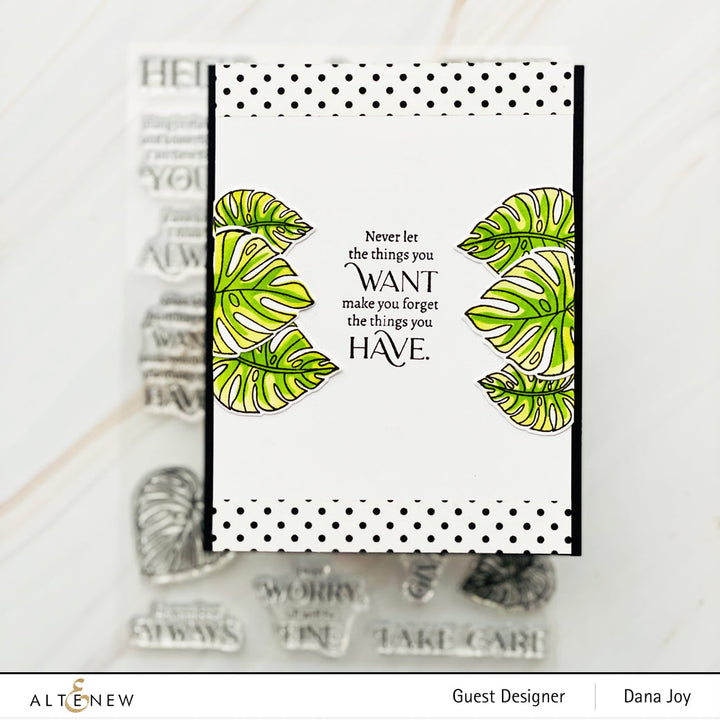 Stamp & Die & Stencil Bundle Monsteras And Quotes
