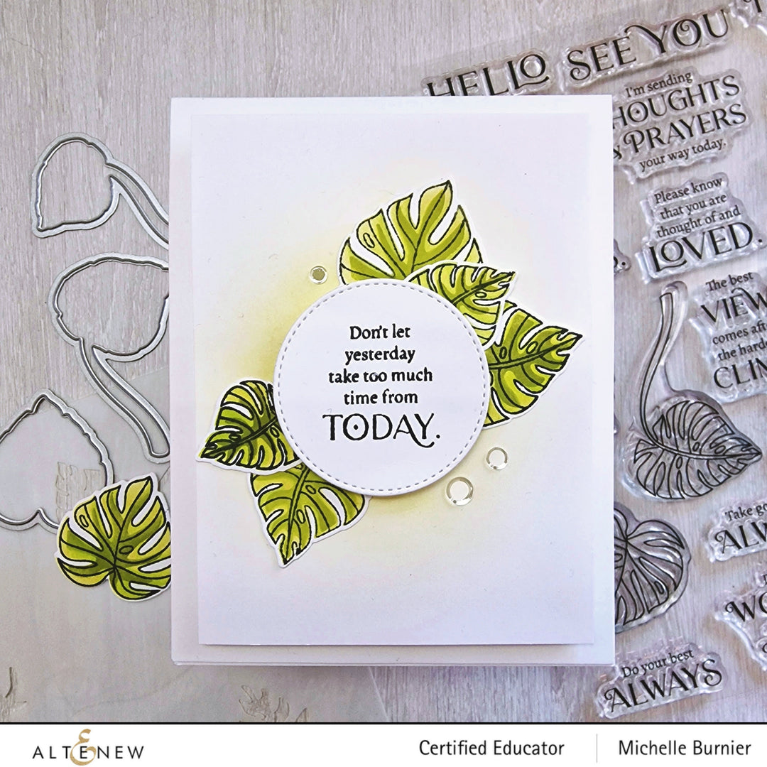 Stamp & Die & Stencil Bundle Monsteras And Quotes
