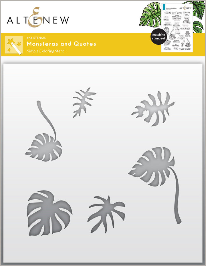 Stamp & Die & Stencil Bundle Monsteras And Quotes