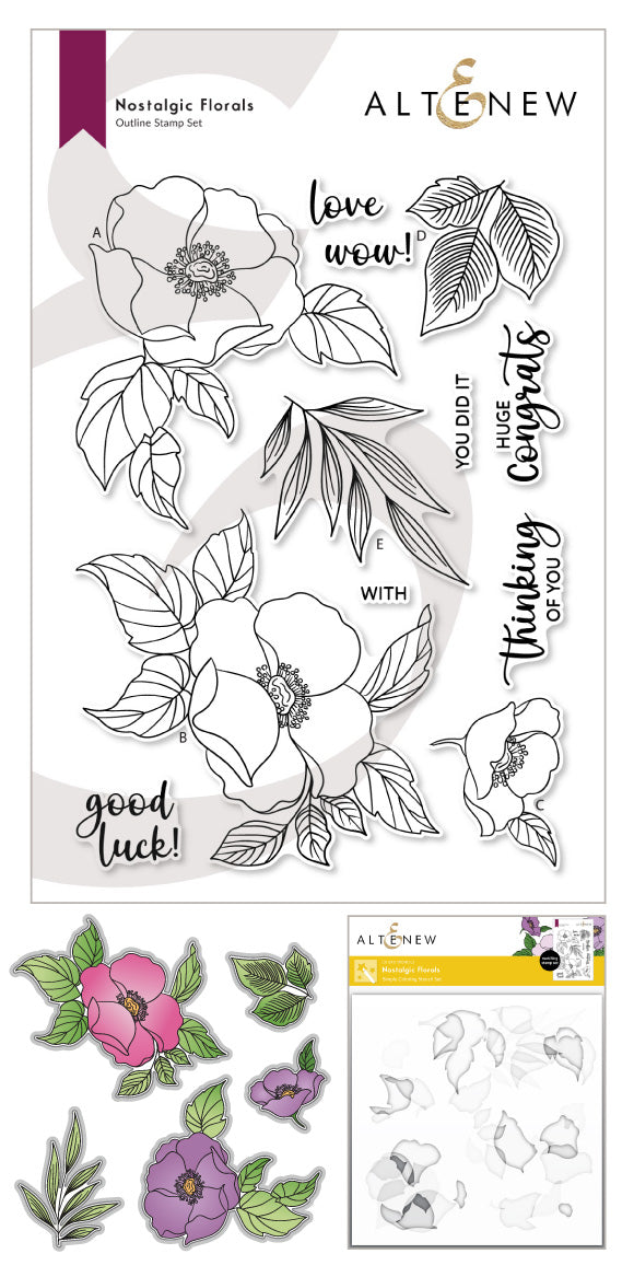 Stamp & Die & Stencil Bundle Nostalgic Florals