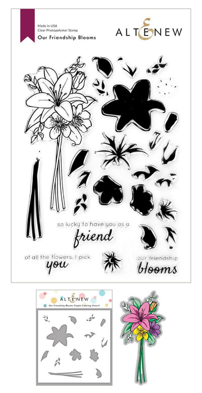 Stamp & Die & Stencil Bundle Our Friendship Blooms