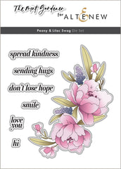 Stamp & Die & Stencil Bundle Peony & Lilac Swag