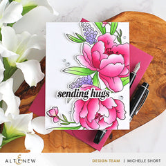 Stamp & Die & Stencil Bundle Peony & Lilac Swag