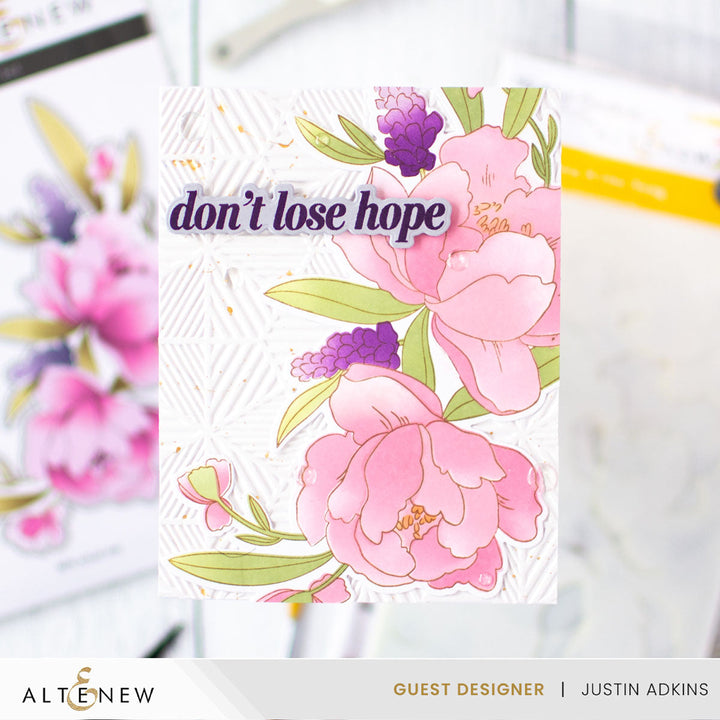 Stamp & Die & Stencil Bundle Peony & Lilac Swag