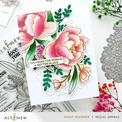 Stamp & Die & Stencil Bundle Peony & Lilac Swag