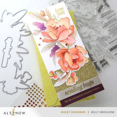Stamp & Die & Stencil Bundle Peony & Lilac Swag