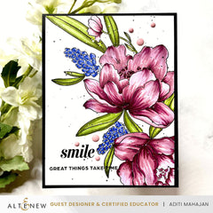 Stamp & Die & Stencil Bundle Peony & Lilac Swag