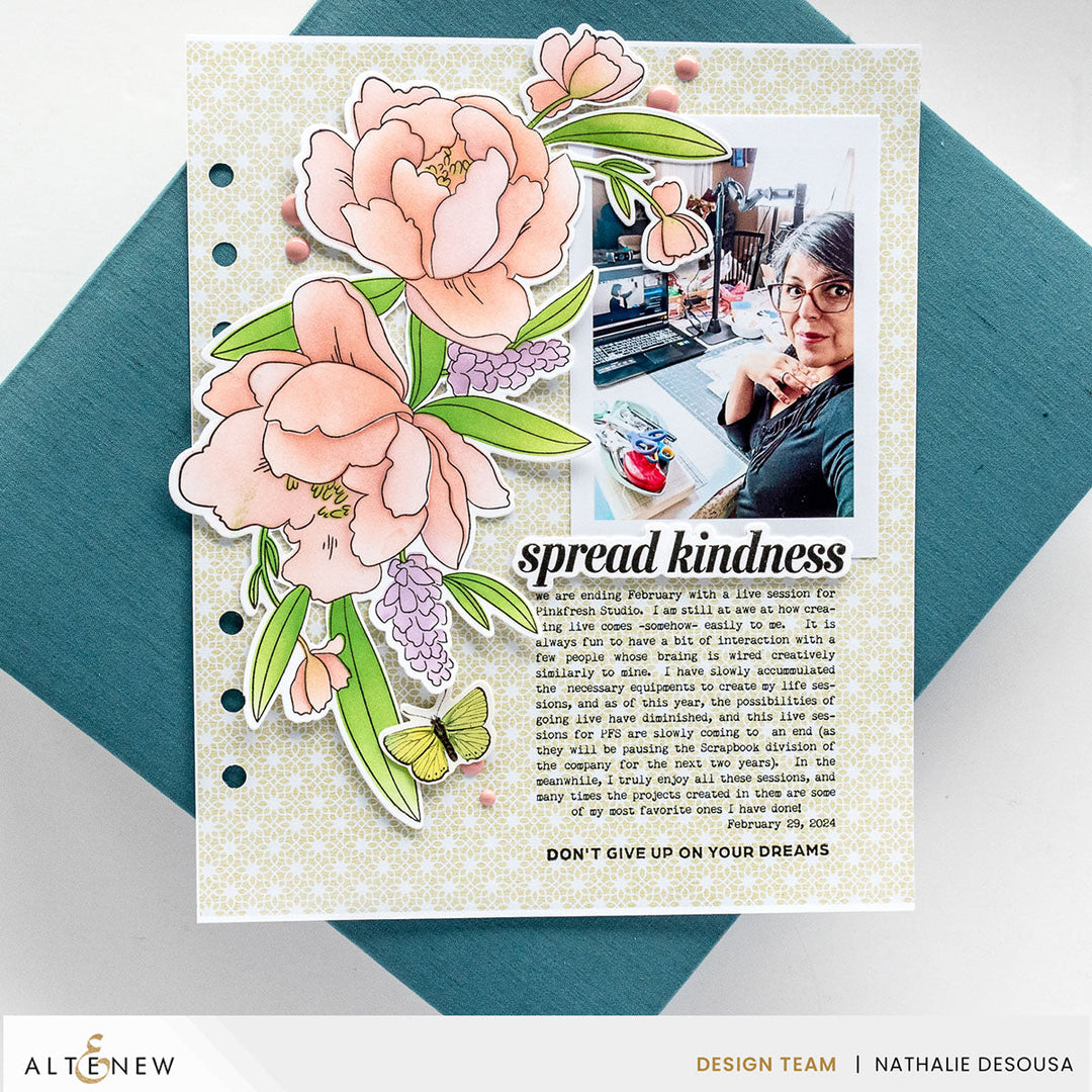 Stamp & Die & Stencil Bundle Peony & Lilac Swag