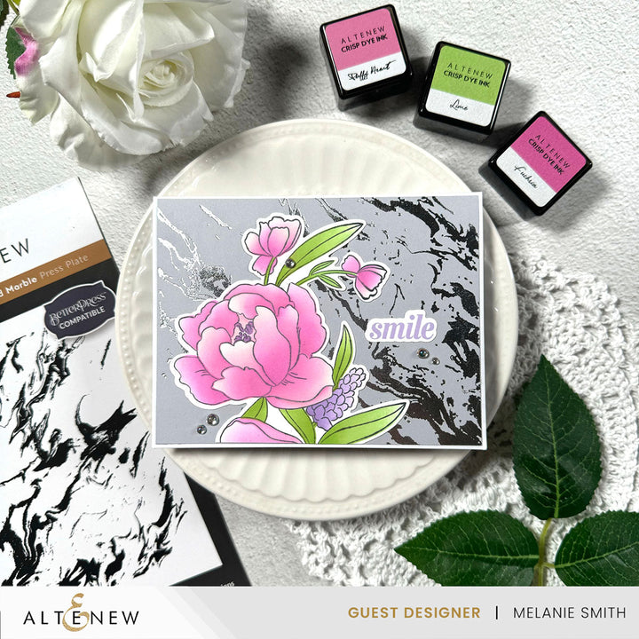 Stamp & Die & Stencil Bundle Peony & Lilac Swag