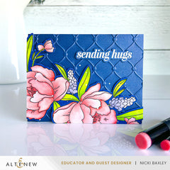 Stamp & Die & Stencil Bundle Peony & Lilac Swag