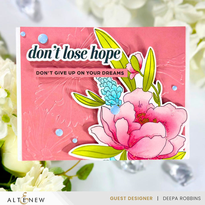 Stamp & Die & Stencil Bundle Peony & Lilac Swag