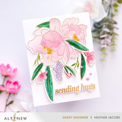 Stamp & Die & Stencil Bundle Peony & Lilac Swag