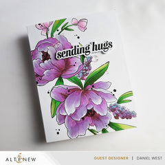 Stamp & Die & Stencil Bundle Peony & Lilac Swag
