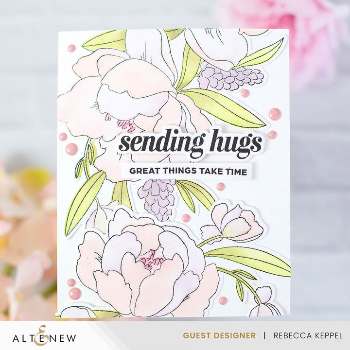 Stamp & Die & Stencil Bundle Peony & Lilac Swag