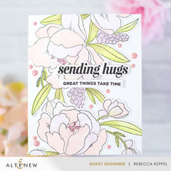 Stamp & Die & Stencil Bundle Peony & Lilac Swag