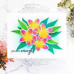 Stamp & Die & Stencil Bundle Playful Plumeria