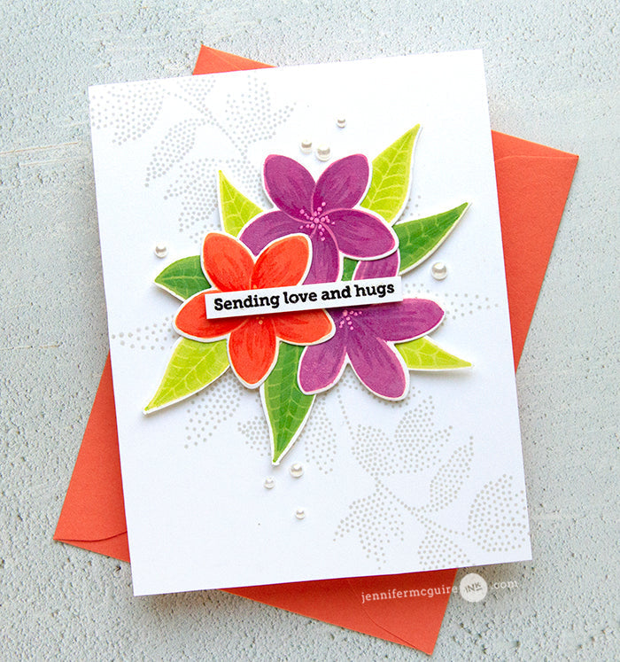 Stamp & Die & Stencil Bundle Playful Plumeria