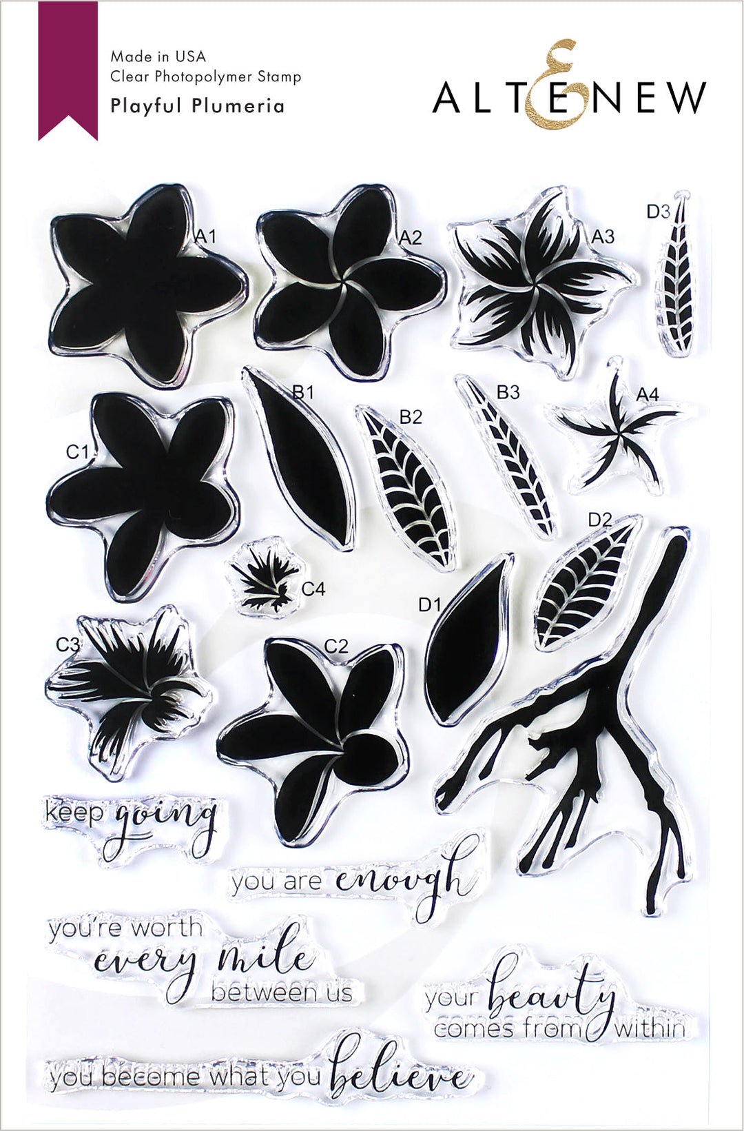 Stamp & Die & Stencil Bundle Playful Plumeria
