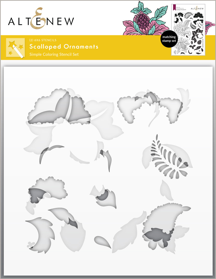 Stamp & Die & Stencil Bundle Scalloped Ornaments