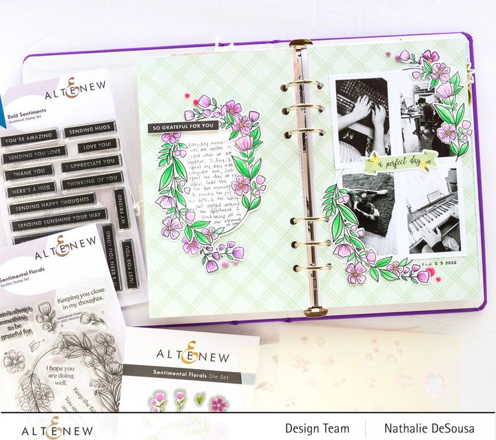Stamp & Die & Stencil Bundle Sentimental Florals