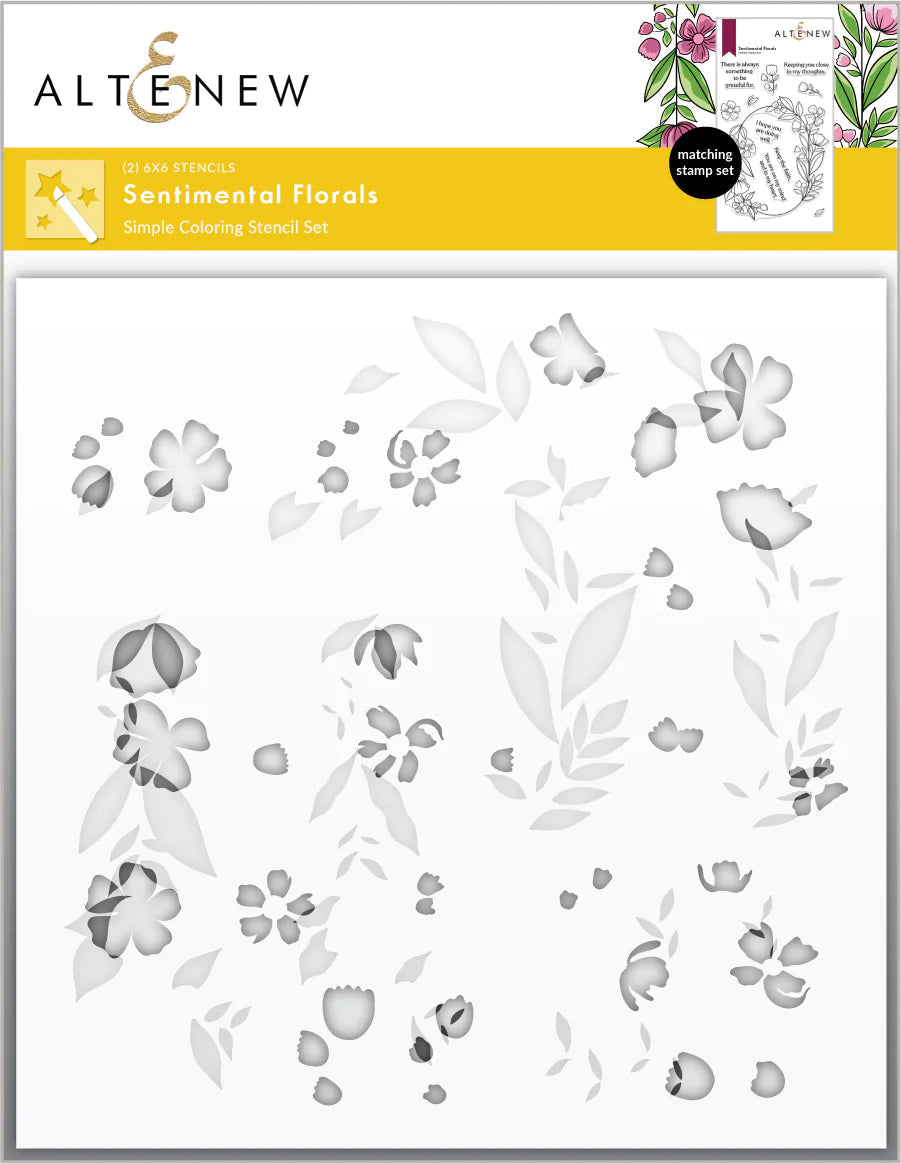 Stamp & Die & Stencil Bundle Sentimental Florals