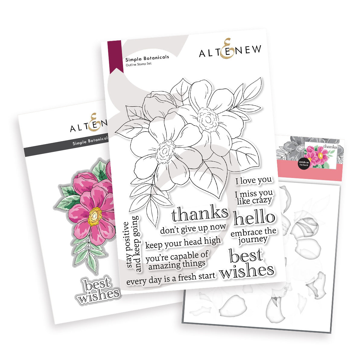 Stamp & Die & Stencil Bundle Simple Botanicals