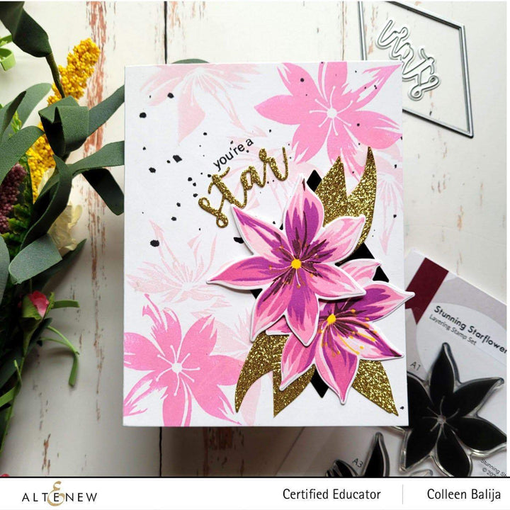 Stamp & Die & Stencil Bundle Stunning Starflowers