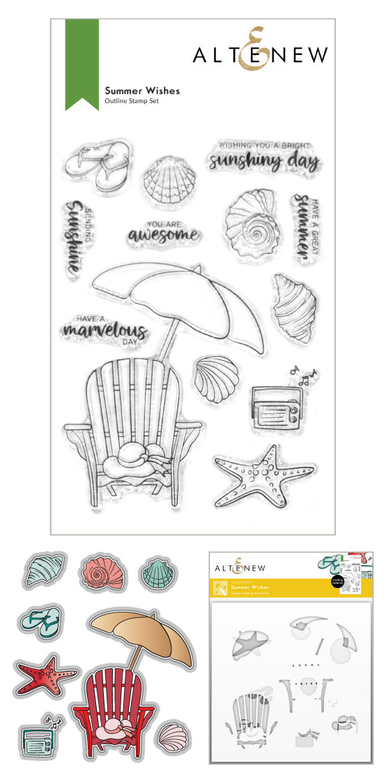 Stamp & Die & Stencil Bundle Summer Wishes