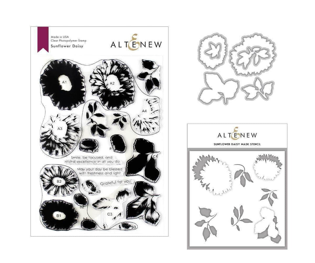 Stamp & Die & Stencil Bundle Sunflower Daisy
