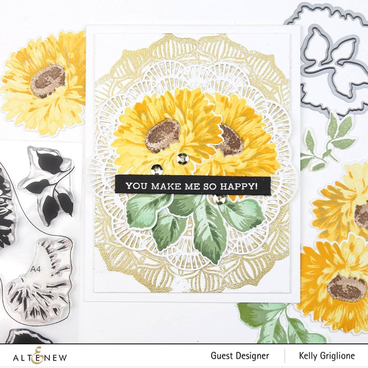 Stamp & Die & Stencil Bundle Sunflower Daisy