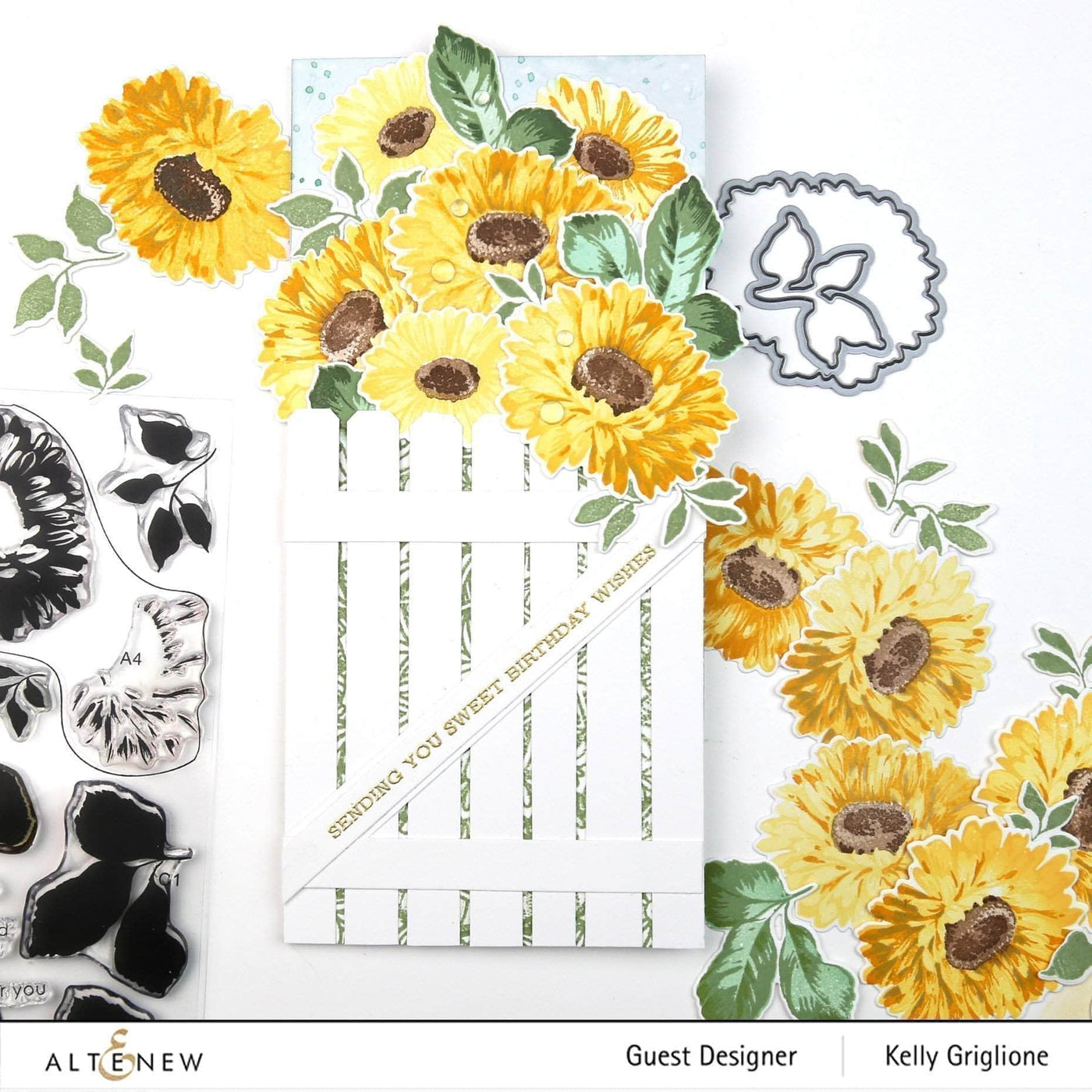 Stamp & Die & Stencil Bundle Sunflower Daisy