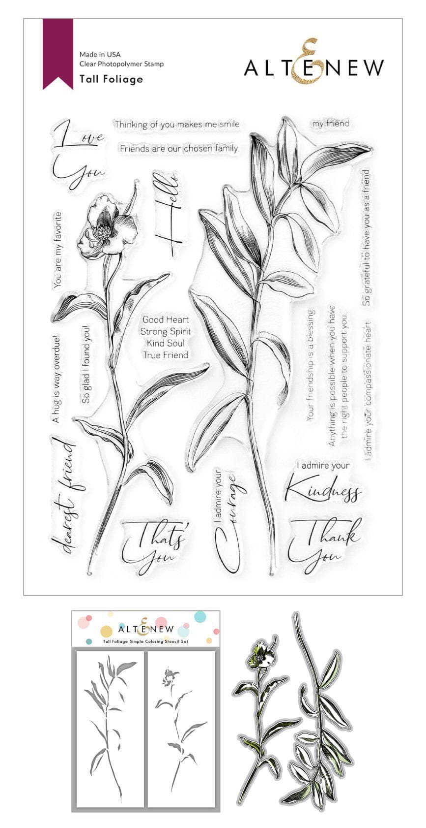 Stamp & Die & Stencil Bundle Tall Foliage