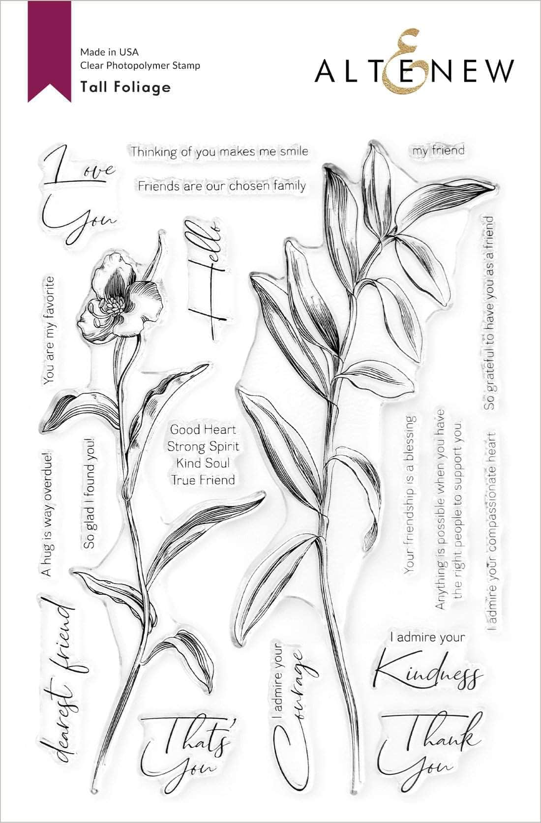 Stamp & Die & Stencil Bundle Tall Foliage