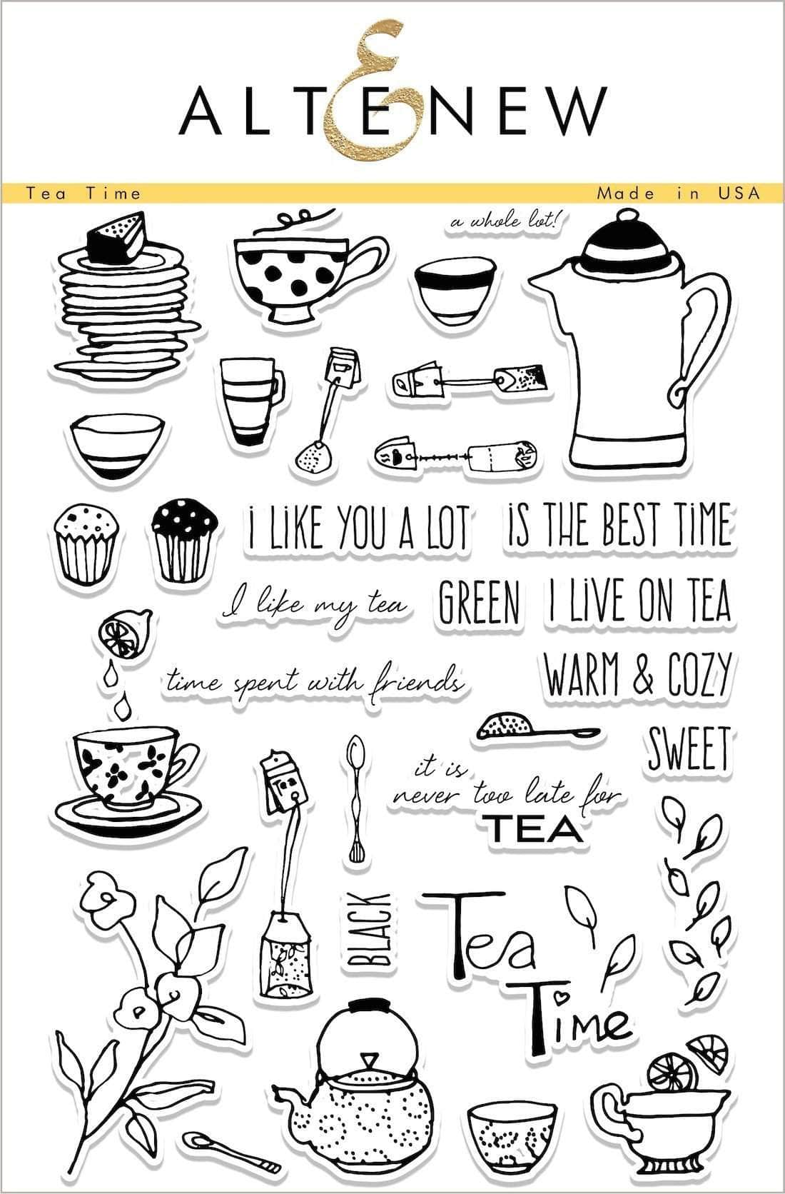 Stamp & Die & Stencil Bundle Tea Time