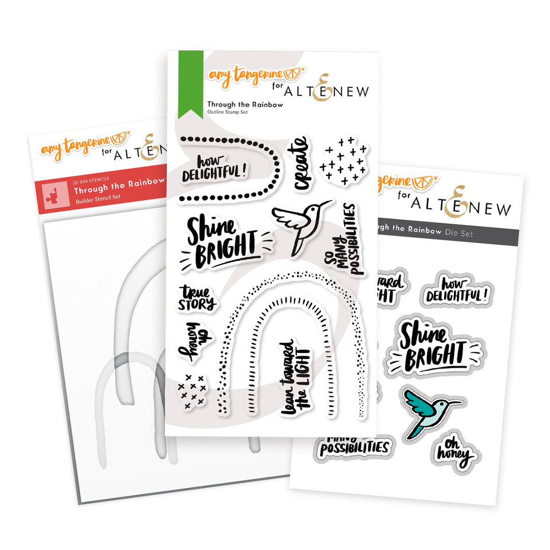 Stamp & Die & Stencil Bundle Through the Rainbow