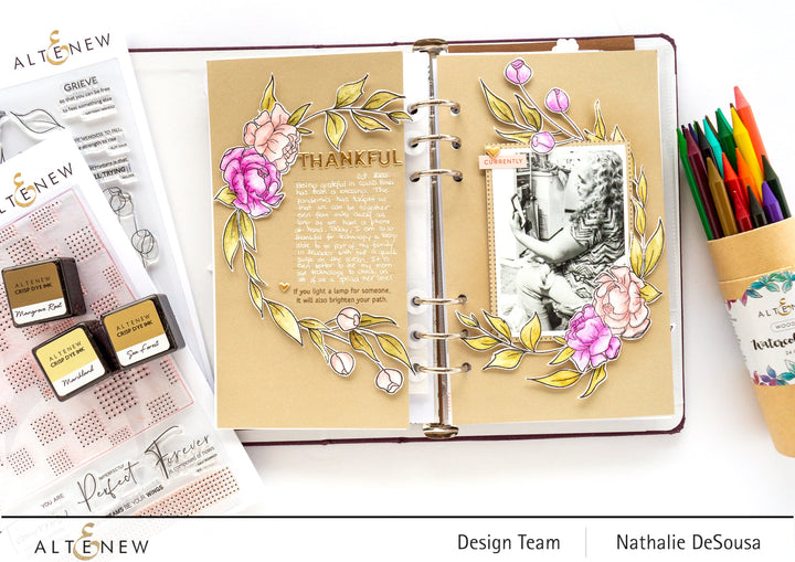 Stamp & Die & Stencil Bundle Tranquility Rose